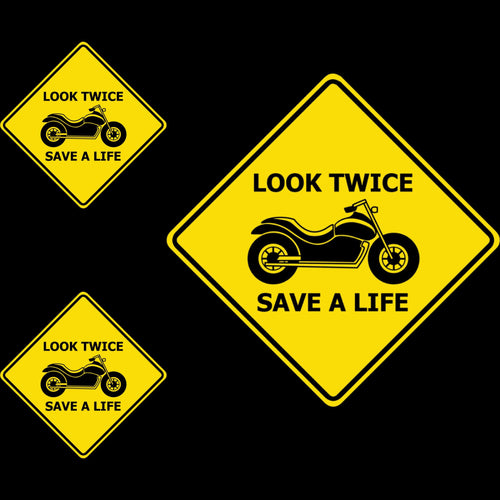 3 Motorcycle Look Twice, Save a Life Magnets