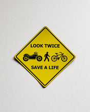 Motorcycle, Bicycle & Pedestrian - Look Twice, Save a Life magnet