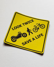 Motorcycle, Bicycle & Pedestrian - Look Twice, Save a Life magnet