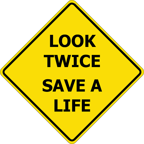 2 FOR $5!! MINI Look Twice, Save a Life - vehicle/motorcycle/fridge