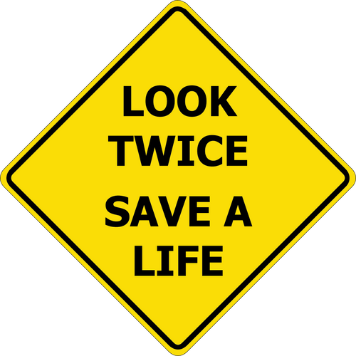 Look Twice, Save a Life magnet (word only)