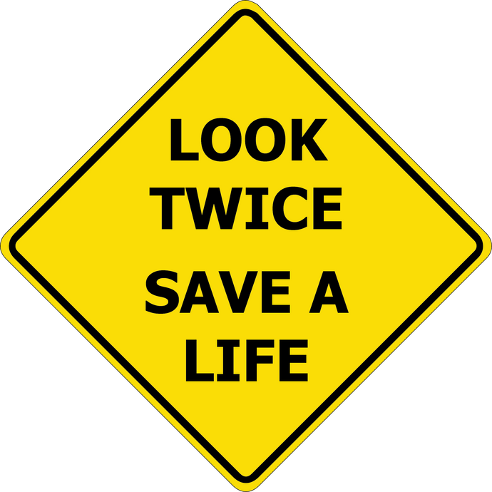 Look Twice, Save a Life magnet (word only)